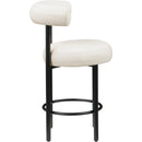 Meridian Bordeaux Cream Vegan Leather Counter Stool IMAGE 4