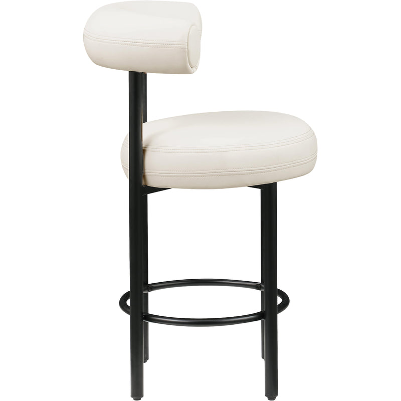 Meridian Bordeaux Cream Vegan Leather Counter Stool IMAGE 4