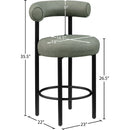Meridian Bordeaux Green Vegan Leather Counter Stool IMAGE 10