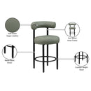 Meridian Bordeaux Green Vegan Leather Counter Stool IMAGE 11