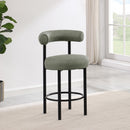 Meridian Bordeaux Green Vegan Leather Counter Stool IMAGE 2
