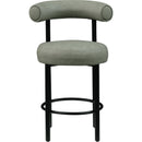 Meridian Bordeaux Green Vegan Leather Counter Stool IMAGE 3