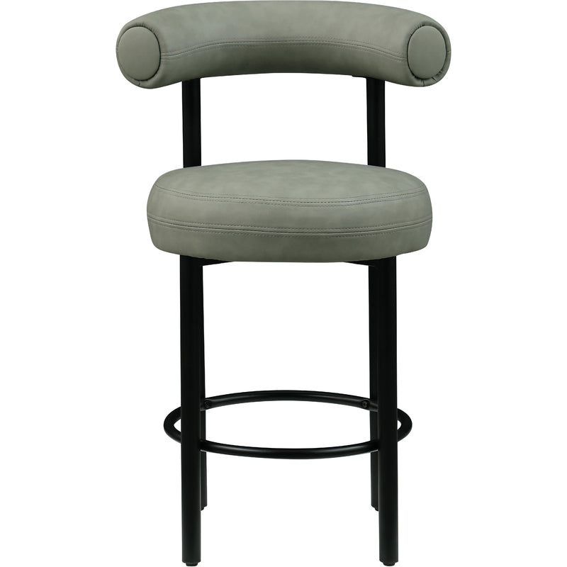 Meridian Bordeaux Green Vegan Leather Counter Stool IMAGE 3