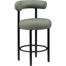 Meridian Bordeaux Green Vegan Leather Counter Stool IMAGE 6