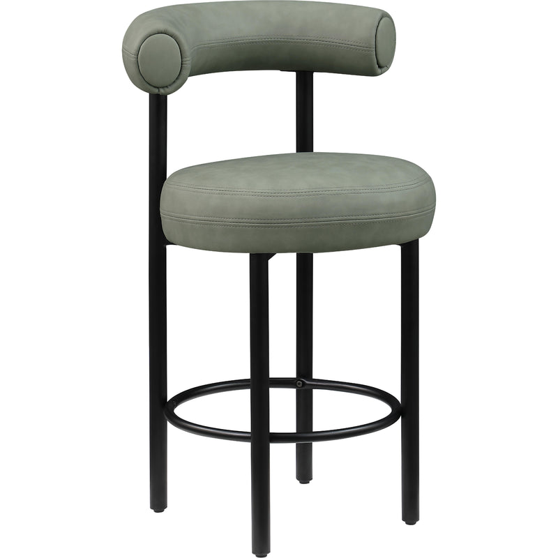 Meridian Bordeaux Green Vegan Leather Counter Stool IMAGE 6