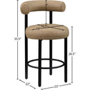 Meridian Bordeaux Tan Vegan Leather Counter Stool IMAGE 10