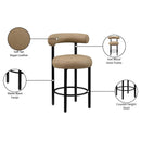 Meridian Bordeaux Tan Vegan Leather Counter Stool IMAGE 11