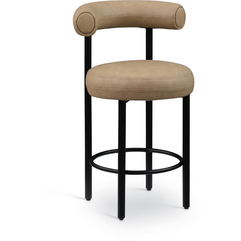 Meridian Bordeaux Tan Vegan Leather Counter Stool IMAGE 1