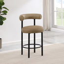 Meridian Bordeaux Tan Vegan Leather Counter Stool IMAGE 2