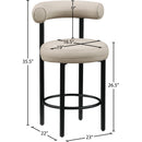 Meridian Bordeaux Taupe Vegan Leather Counter Stool IMAGE 10