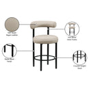 Meridian Bordeaux Taupe Vegan Leather Counter Stool IMAGE 11