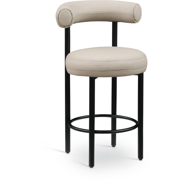 Meridian Bordeaux Taupe Vegan Leather Counter Stool IMAGE 1