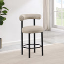 Meridian Bordeaux Taupe Vegan Leather Counter Stool IMAGE 2