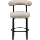 Meridian Bordeaux Taupe Vegan Leather Counter Stool IMAGE 3