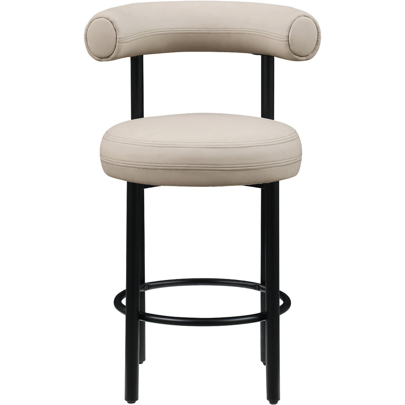 Meridian Bordeaux Taupe Vegan Leather Counter Stool IMAGE 3