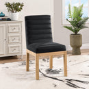 Meridian Evelyn Black Velvet Dining Chair IMAGE 2
