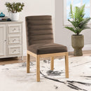 Meridian Evelyn Brown Velvet Dining Chair IMAGE 2