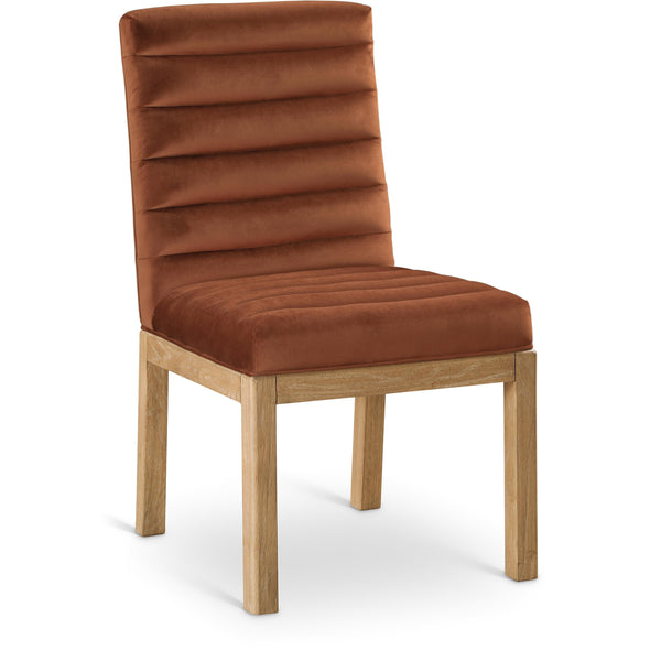 Meridian Evelyn Cognac Velvet Dining Chair IMAGE 1