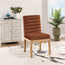 Meridian Evelyn Cognac Velvet Dining Chair IMAGE 2