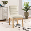 Meridian Evelyn Cream Velvet Dining Chair IMAGE 2