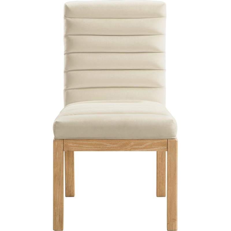 Meridian Evelyn Cream Velvet Dining Chair IMAGE 3