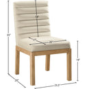 Meridian Evelyn Cream Velvet Dining Chair IMAGE 8