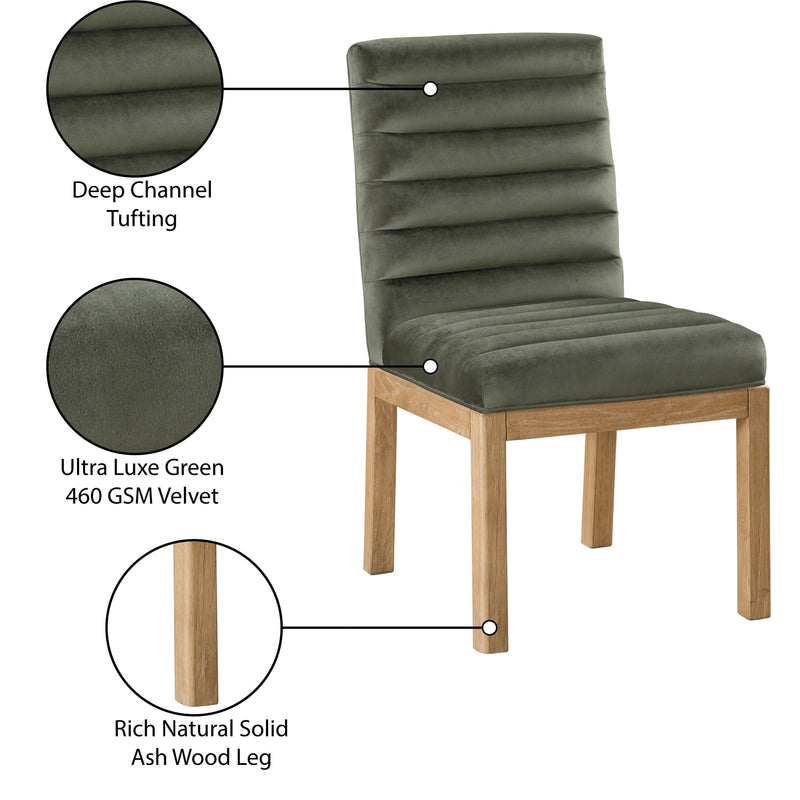 Meridian Evelyn Green Velvet Dining Chair IMAGE 9