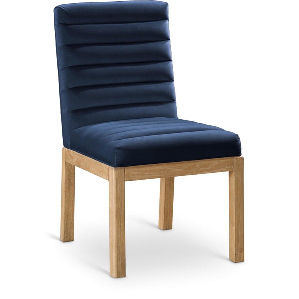 Meridian Evelyn Navy Velvet Dining Chair IMAGE 1
