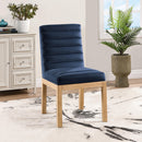 Meridian Evelyn Navy Velvet Dining Chair IMAGE 2