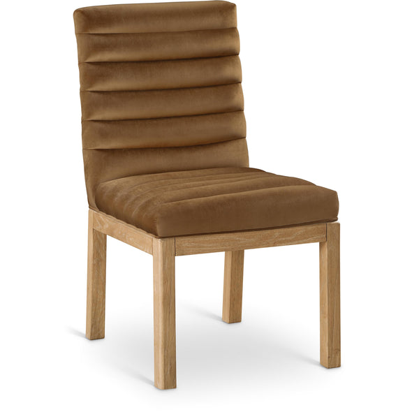 Meridian Evelyn Saddle Velvet Dining Chair IMAGE 1