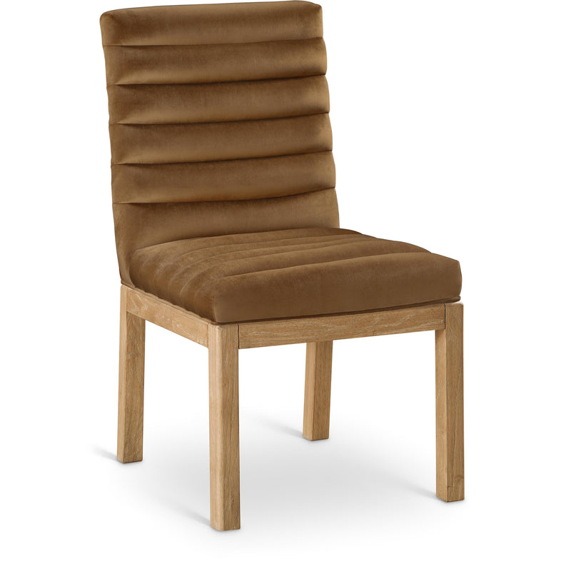 Meridian Evelyn Saddle Velvet Dining Chair IMAGE 1