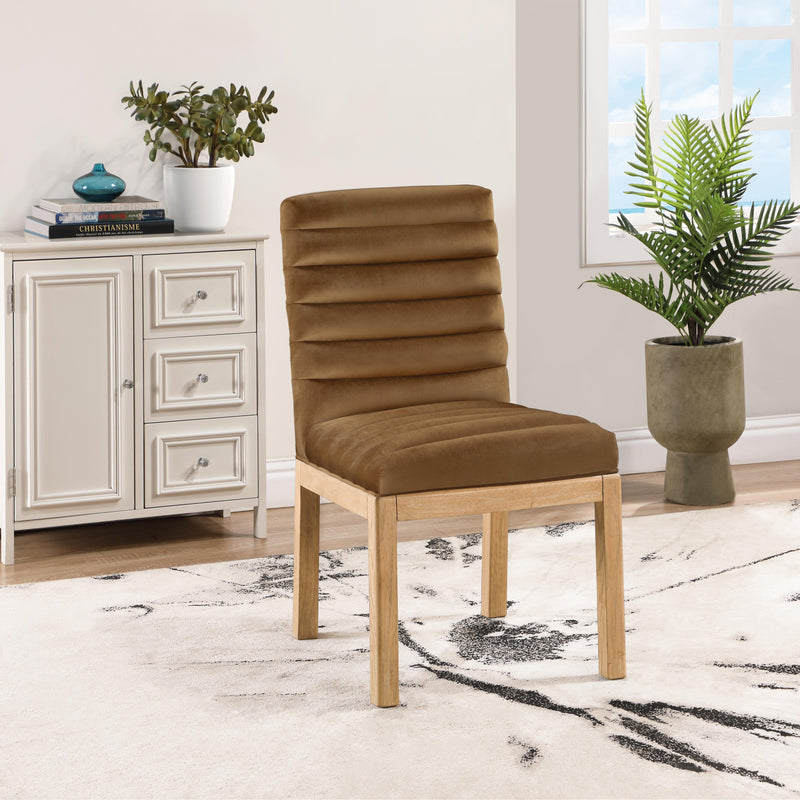 Meridian Evelyn Saddle Velvet Dining Chair IMAGE 2