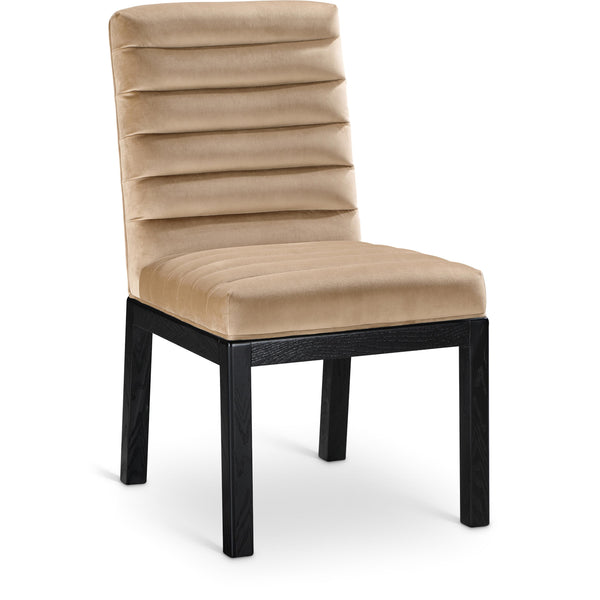 Meridian Evelyn Beige Velvet Dining Chair IMAGE 1