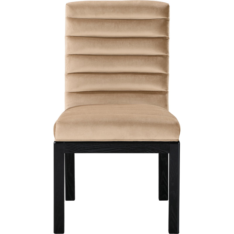 Meridian Evelyn Beige Velvet Dining Chair IMAGE 3