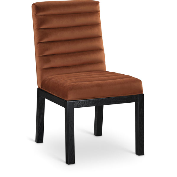 Meridian Evelyn Cognac Velvet Dining Chair IMAGE 1