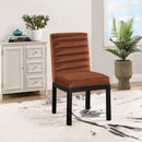 Meridian Evelyn Cognac Velvet Dining Chair IMAGE 2