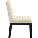 Meridian Evelyn Cream Velvet Dining Chair IMAGE 4
