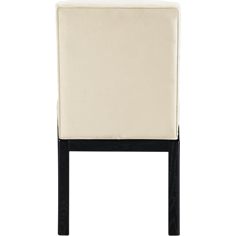 Meridian Evelyn Cream Velvet Dining Chair IMAGE 5
