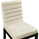 Meridian Evelyn Cream Velvet Dining Chair IMAGE 7