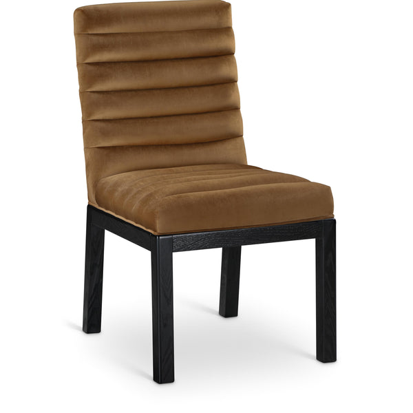 Meridian Evelyn Saddle Velvet Dining Chair IMAGE 1