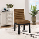 Meridian Evelyn Saddle Velvet Dining Chair IMAGE 2