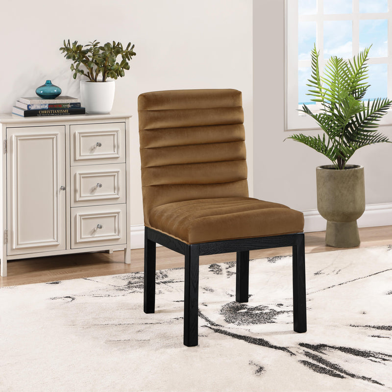 Meridian Evelyn Saddle Velvet Dining Chair IMAGE 2