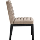 Meridian Evelyn Taupe Velvet Dining Chair IMAGE 4