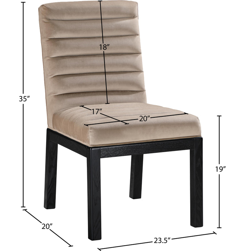 Meridian Evelyn Taupe Velvet Dining Chair IMAGE 8