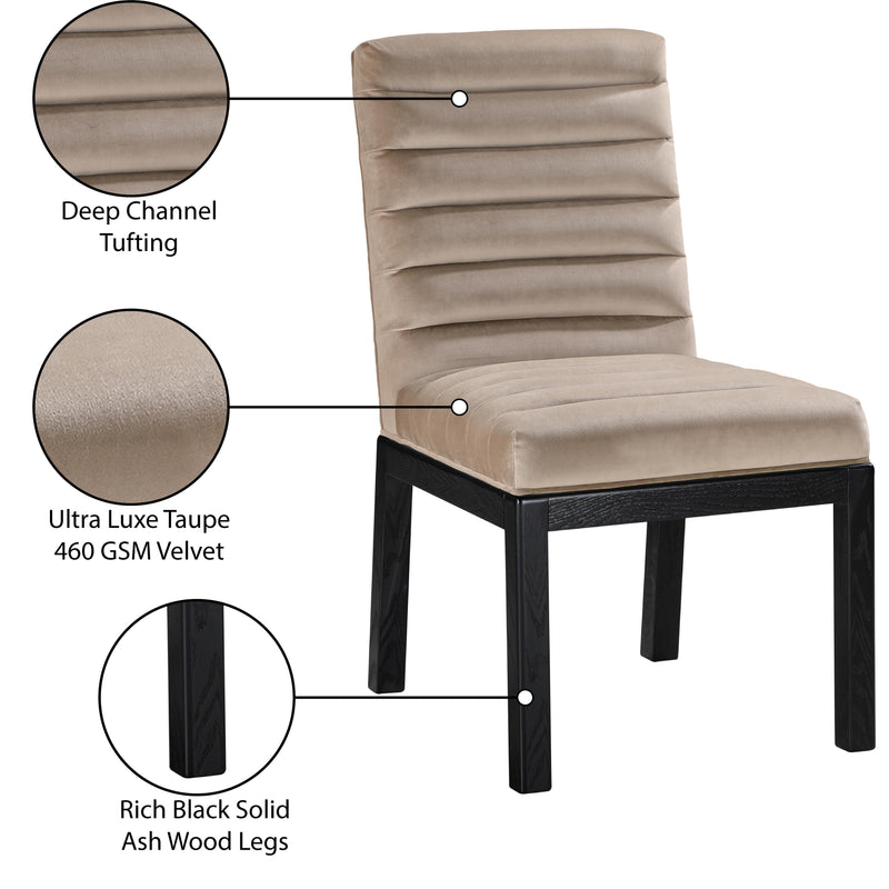 Meridian Evelyn Taupe Velvet Dining Chair IMAGE 9