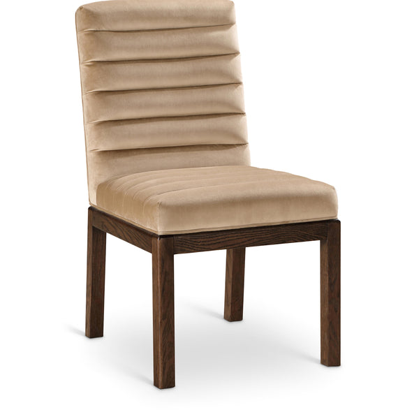 Meridian Evelyn Beige Velvet Dining Chair IMAGE 1