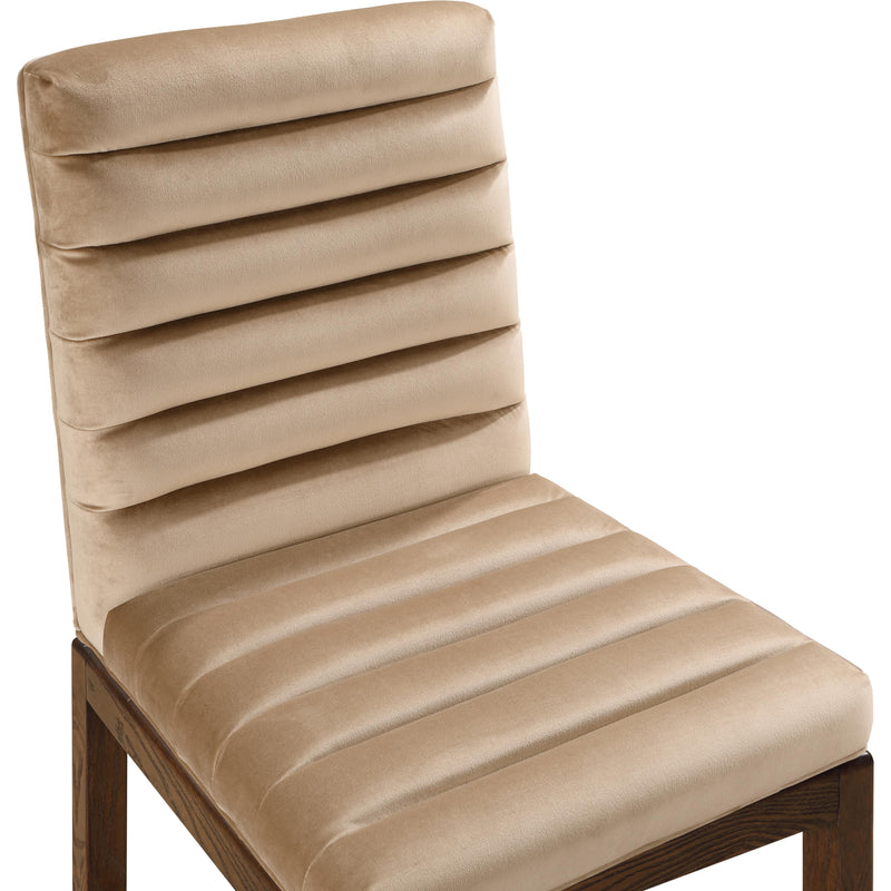 Meridian Evelyn Beige Velvet Dining Chair IMAGE 7