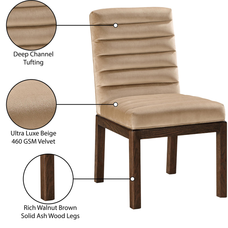 Meridian Evelyn Beige Velvet Dining Chair IMAGE 9
