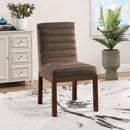 Meridian Evelyn Brown Velvet Dining Chair IMAGE 2