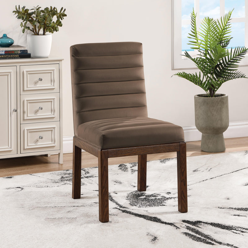 Meridian Evelyn Brown Velvet Dining Chair IMAGE 2